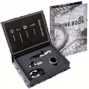 4609WINE BOOK מארז אביזרים 4 חלקים ליין באריזת מתנה מעוצבת בצורת ספר_auto_x2