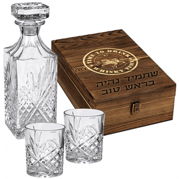 מארז-מתנה-וויסקי-הכולל-דקנטר-ו-2-כוסות-בקופסת-עץ-מהודרת-4685-1