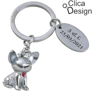 מחזיק מפתחות מתכת כלבלב מבית Clica Design 4368