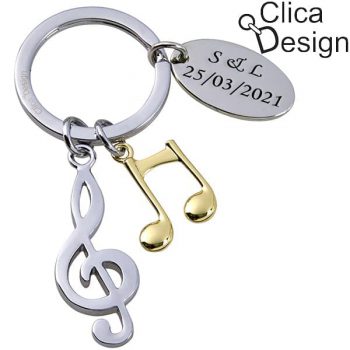 מחזיק מפתחות מתכת מוסיקה-מפתח סול מבית Clica Design 4371