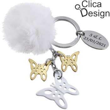 מחזיק מפתחות מתכת פרפרים מבית Clica Design 4375