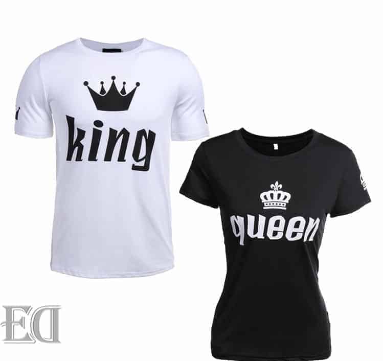 מתנה חולצות קצרות מלך מלכה-2