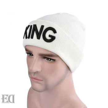 מתנות כובע צמר קווין קינג לבן-5