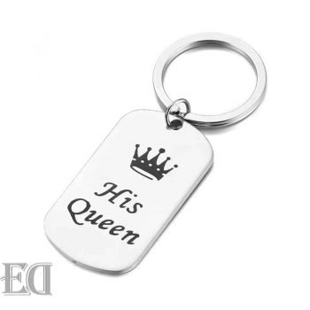 מתנות לגבר ולאישה מחזיק מפתחות כסף קינג קווין-6