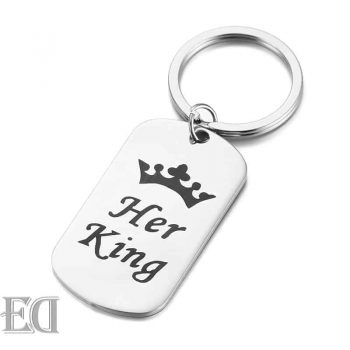 מתנות לגבר ולאישה מחזיק מפתחות כסף קינג קווין-7
