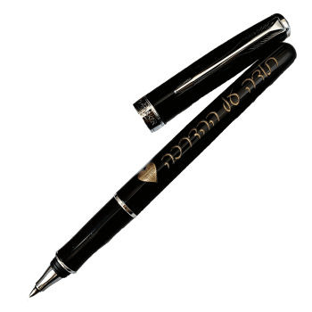 עט שחור זהב פרקר עם חריטה-1