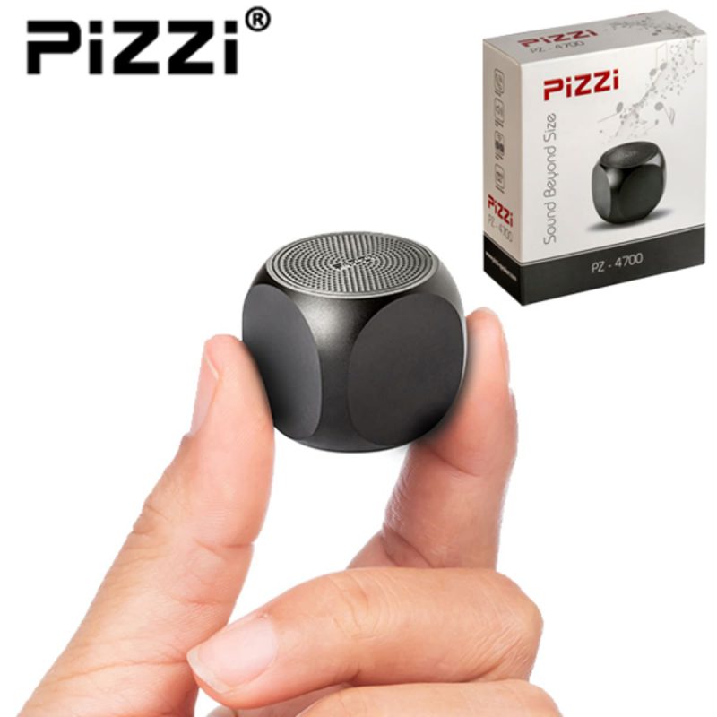 פיצי מיני4700-6 PiZZi Mini רמקול Bluetooth עוצמתי 3W במיוחד 35 ממ בלבד בצבע שחור