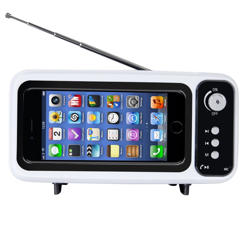 רמקול4680-1 Bluetooth בעיצוב TV כולל רדיו ומעמד לנייד
