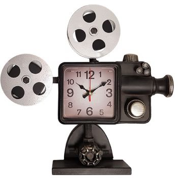 שעון שולחני בעיצוב רטרו בצורת מקרן קולנוע עתיק 4621